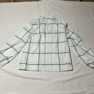 SHEIN white with black square blouse